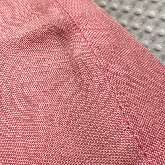 1950s Mode O’Day Pink Day Dress Pockets Lucite Rhinestone Buttons 33” Waist VNTG - Picture 15 of 16